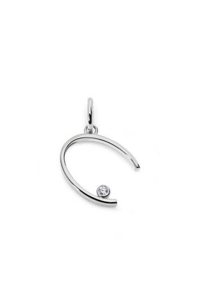 Monica Vinader Lab Grown Diamond Initial Pendant in Sterling Silver C at Nordstrom