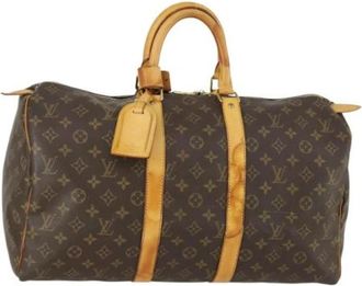 Louis Vuitton Pre-owned Weekendtas - Dames - Vintage Weekendtas - Bruin - ONE Size - Leer - Vintage