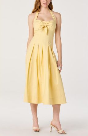 ASTR the Label Janae Halter Midi Dress in Butter Yellow at Nordstrom, Size X-Small