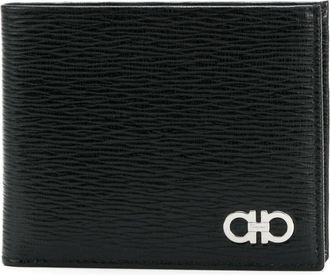 Ferragamo Double Gancio Portemonnee - Heren - Portefeuilles - Zwart - ONE Size - Leer - Accessoires