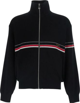 Versace Zip-Through Turtleneck Sweater - Heren - Vesten met rits - Zwart - L - Katoen - Hoodies & sweatvesten