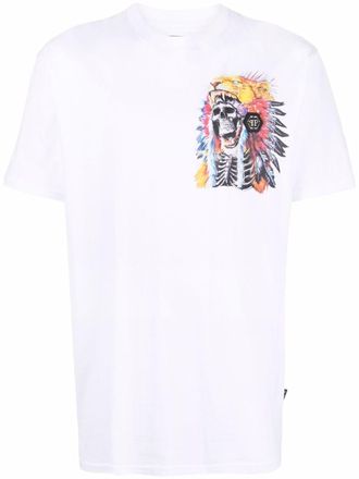 Philipp Plein skull print T-shirt - unisex - Cotton - M - White