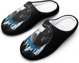 Generic Wolf Dreamcatcher1 Funny Mens Cotton Slippers Soft Non-Slip Rubber Sole House Slipper Indoor Outdoor