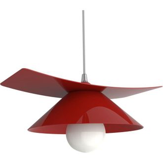 Lumicom Miller Sospensione, 1X E27, max 42W, metallo, rosso lucido, D.25cm - Lumicom