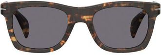 David Beckham 53mm Rectangular Sunglasses in Brown Yellow Havana/Violet at Nordstrom