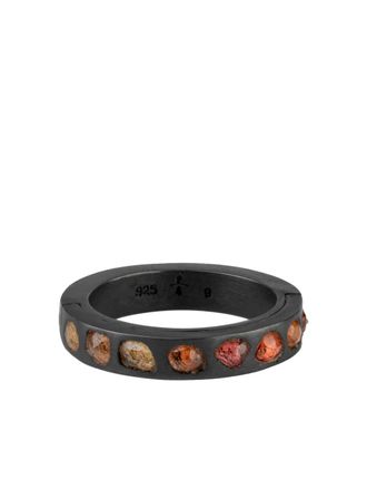 Parts Of Four pav&eacute;-set sapphire ring - Black