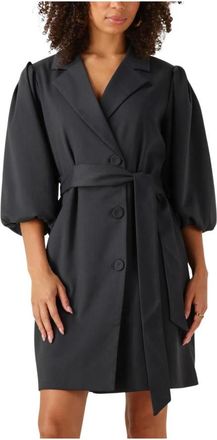 Notre-V Blauwe Mini Jurk voor elke gelegenheid - Dames - Shirt Kleedjes - Grijs - S - Polyester - Kleedjes