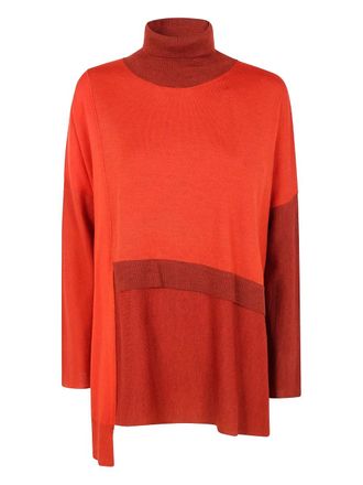 Pierantonio Gaspari colour block roll-neck knitwear - women - Wool - M - Red
