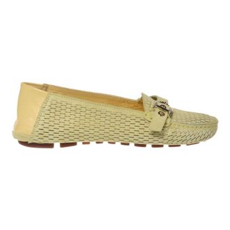 Baldinini Perforated Suede Loafer - female - Baldinini - Loafers - Yellow - 5 UK - Shoes