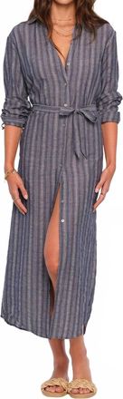 Heartloom Bardot Midi Dress In Indigo