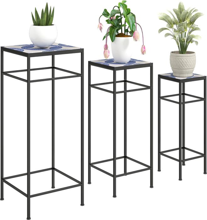 OUTSUNNY 3er-Set Pflanzenstnder, 71 cm hoch Pflanzenregal fr Innen, 3  verschieden groe Blumenhocker, Blumenstnder aus Metall,  Blumentopfstnder, Blumenrega ab 57,90  - auf Stylight