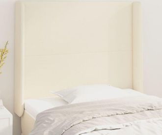 vidaXL Cabecero Con Orejas Cuero Sint&eacute;tico Color Crema 93x16x118/128cm Vidaxl