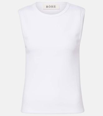 R&oacute;he Ribbed-knit cotton-blend jersey tank top