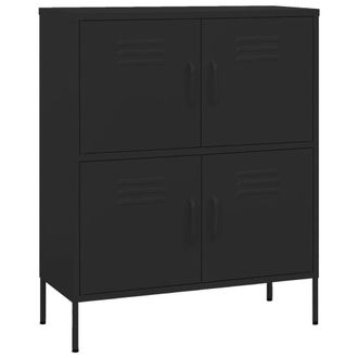 Berkfield Home Storage Cabinet Black 80x35x101.5 cm Steel