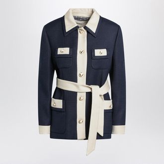 Valentino Blue/Ivory Jacket With Belt