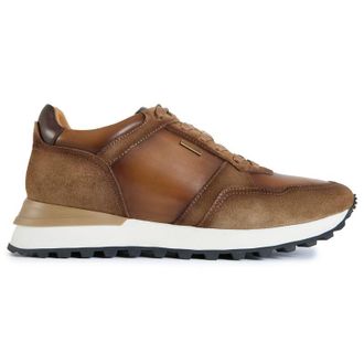 Simon Carter Mens Gervais Casual Runner Trainers - Tan Leather - Size UK 11.5