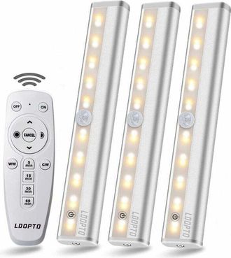 OEM Paquete De 3 Luces Led Inal&aacute;mbricas Con Control Remoto. L&aacute;mparas De Pared Inal&aacute;mbricas Led Para Armarios De Dormitorio. Se Utilizan En Armarios Y Vitr