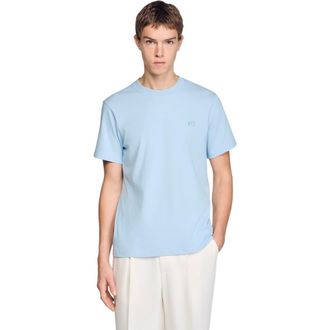 Sandro T-shirt with double S patch in Sky Blue at Nordstrom, Size Xx-Large