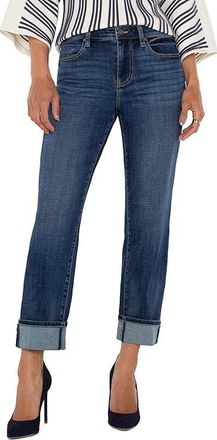 Liverpool L.A. Petite Marley Girlfriend Cuffed Jeans Womens Jeans Rushland : 10P 28, Cotton/Denim/Elastane