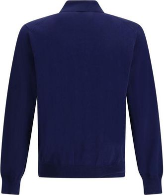 Tom Ford Mens Blue Cotton Polo Shirt