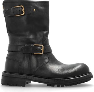 Dolce & Gabbana Leren schoenen - Heren - Enkellaarsjes - Zwart - 40 EU - Leer - Schoenen