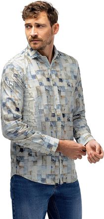 State of Art Blauw lange mouwen geprint State of Art overhemd