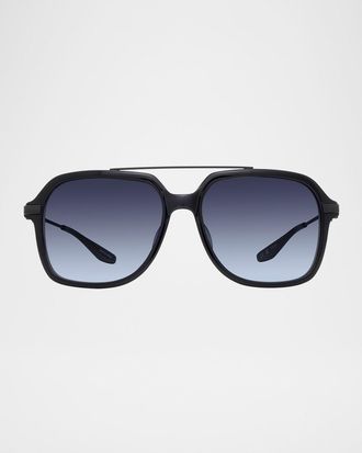 Barton Perreira Men & apos;s D. Ellis Acetate and Titanium Square Sunglasses