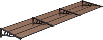 vidaXL Marquesina De Puerta Policarbonato Negro 358,5x90 Cm Vidaxl