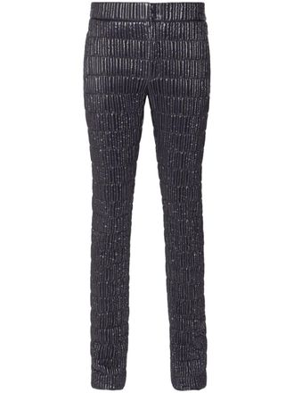 Ferragamo metallic-finish padded trousers - men - Nylon/Cotton - 48 - Black