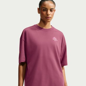 Nike Womens Dri-FIT Oversized T-Shirt in Red | IV5473-654