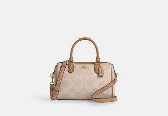 Coach Womens Rowan Satchel Bag in Blocked Beige | PVC