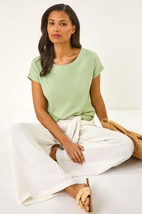 Roman Stretch Cotton Jersey T-Shirt