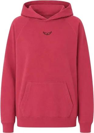 Zadig&Voltaire Hoodies & sweatvesten, Dames, Rood, S, Katoen, Georgy Mo Tour Lips Strass Sweatshirt