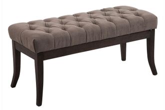 Clp Clp - Taburete Recibidor Ramses En Tela & Madera Oscura Gris Topo 100 Cm