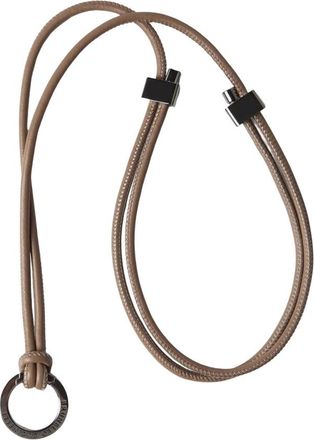 Brunello Cucinelli Leren Koord Ketting met Hanger - Dames - Kettingen - Beige - ONE Size - Leer - Accessoires