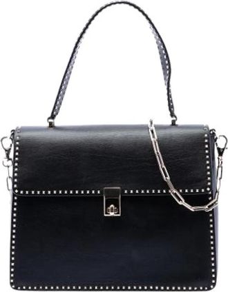 Valentino Pre-owned Studded Satchel - Dames - Vintage Handtas - Zwart - ONE Size - Leer - Vintage