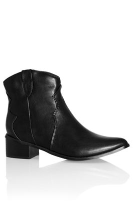 City Chic Womens Ankle Boots - Briana, Black, 11 UK Wide