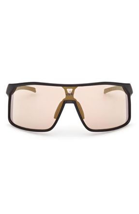adidas Mirrored Shield Sunglasses in Matte Black /Brown Mirror at Nordstrom