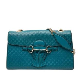 Gucci Pre-owned Shoulder Bags, female, Blue, Size: ONE SIZE Pre-owned Emily Shoulder Bag
