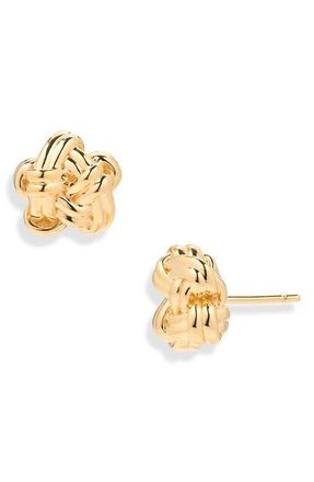 Bottega Veneta Knotted Stud Earrings in 8120 Yellow Gold at Nordstrom