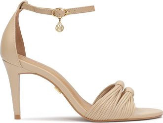 Kazar Beige stiletto sandalen met een band om de enkel - Dames - Sandalen met hakken - Beige - 42 EU - Leer - Schoenen