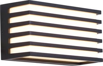 QAZQA Moderno Aplique Moderno De Exterior Negro Con Led Ip65 - Jail Aluminio /pl&aacute;stico Rectangular Incluye Led Max. 1 X 10.2 Watt - Qazqa