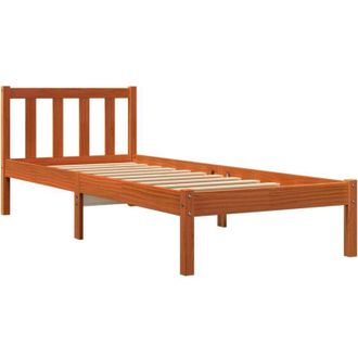 vidaXL Bed Frame without Mattress Wax Brown 90x200 cm Solid Wood Pine Vidaxl
