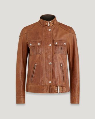Belstaff Belstaff Chaqueta Legacy Gangster para mujer Cuero encerado a mano Corcho bronceado 40