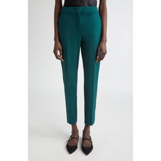 Max Mara Pegno Slim Fit Jersey Ankle Pants in Dark Green at Nordstrom, Size 12