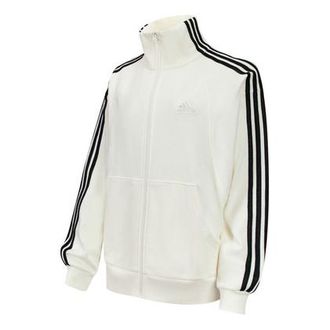 adidas (WMNS) adidas 3-Stripes FW24 Knit Jacket Asia Sizing White Black JN0760