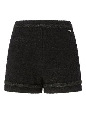 Genny sequin-embellished tweed shorts - Black