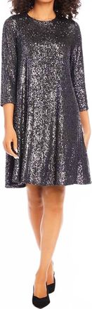 Karen Kane Sequin Swing Dress In Smoke