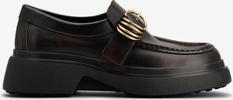 Tod's Mokassins aus gl&auml;nzendem Leder mit Ringen