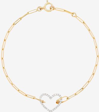Yvonne Léon Armband aus Gelbgold und Diamanten Petit Coeur